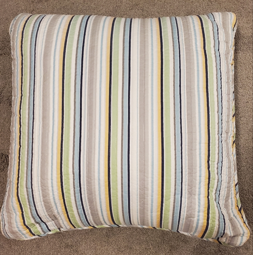 HOMESENSE-Beautiful striped, GIANT pillow 24"x24" square NWOT